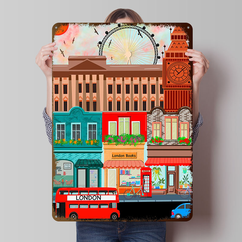 Retro Gaming In London - Londen Reisplaat Poster Op Maat Gemaakt