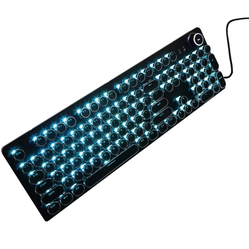 Retro Gaming Uk - Typewriter-stijl gaming-toetsenbord retro steampunk ronde toetsen