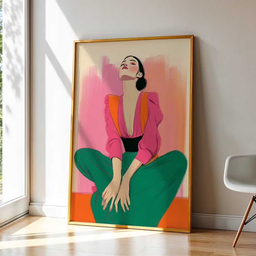 Retro Gaming Pictures - Moderne, retro pluralistische feminisme muurkunst print