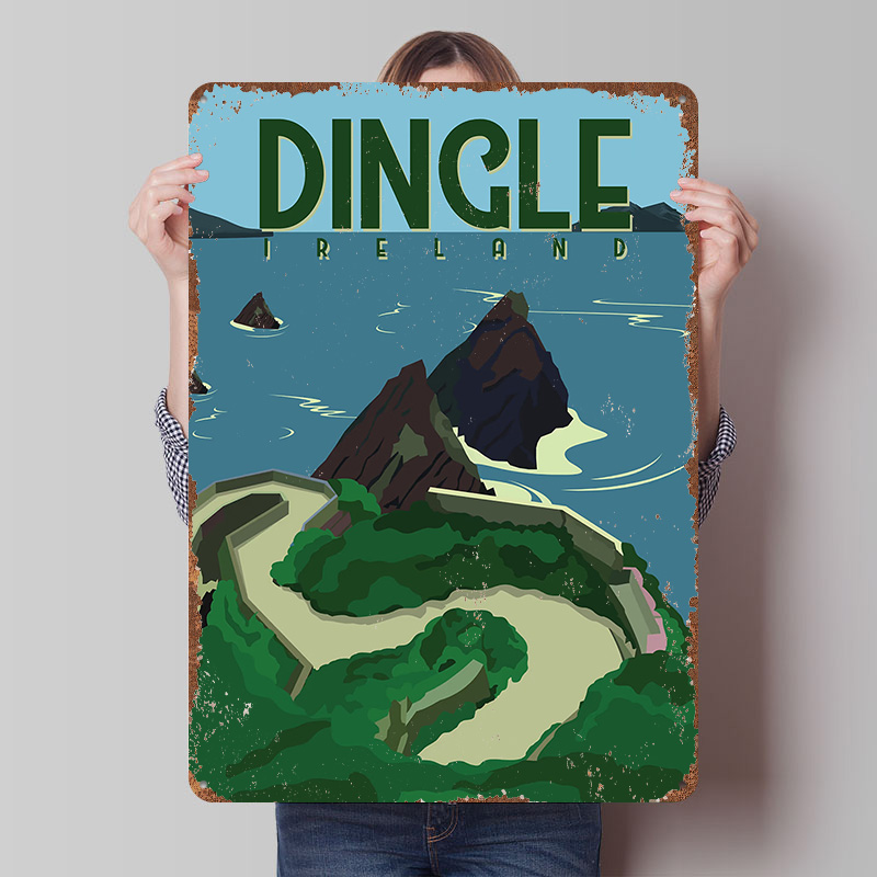 Retro Gaming Ireland - Dingle Ierland Reisposter op maat gemaakte