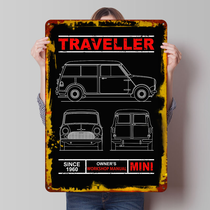 Retro Gaming Uk - UK Car-Traveller Blueprint Poster Aangepaste vintage