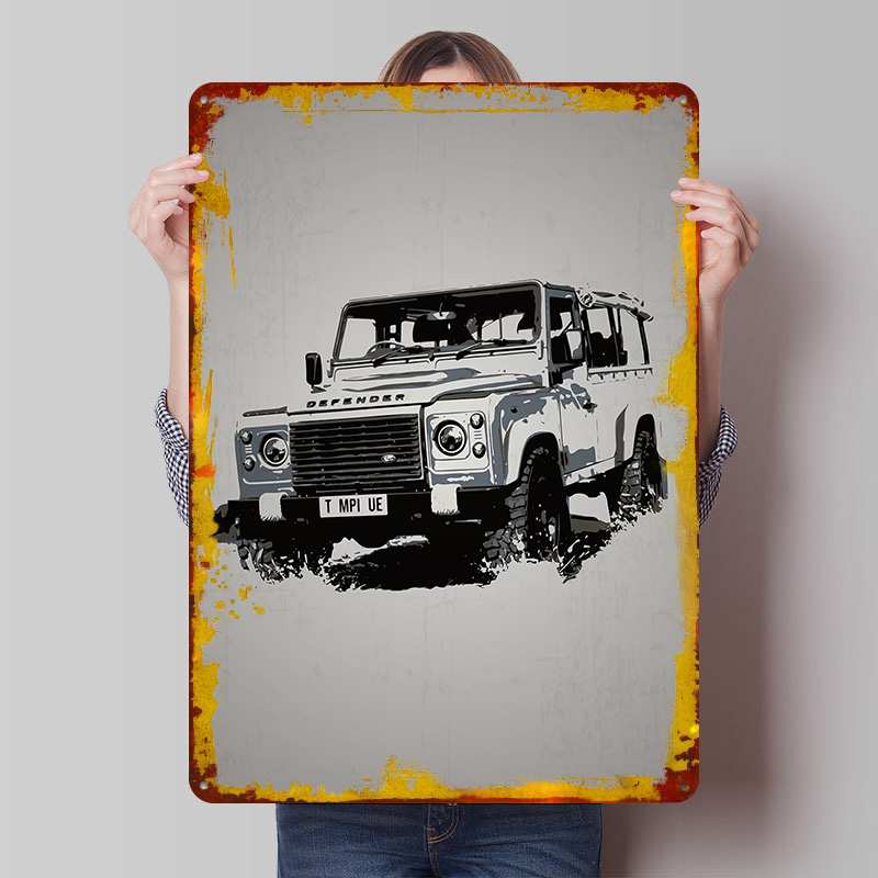 Retro Gaming Uk - UK Car Rover Defender Poster Aangepaste