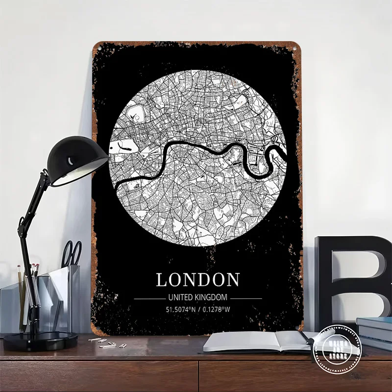 Londen Stadskaart Tin Plaat Po - Retro Gaming In London recensie en prijs