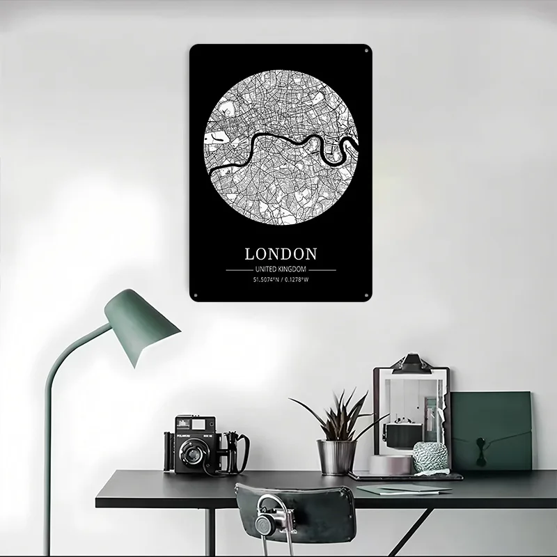 Londen Stadskaart Tin Plaat Po - Retro Gaming In London recensie en prijs