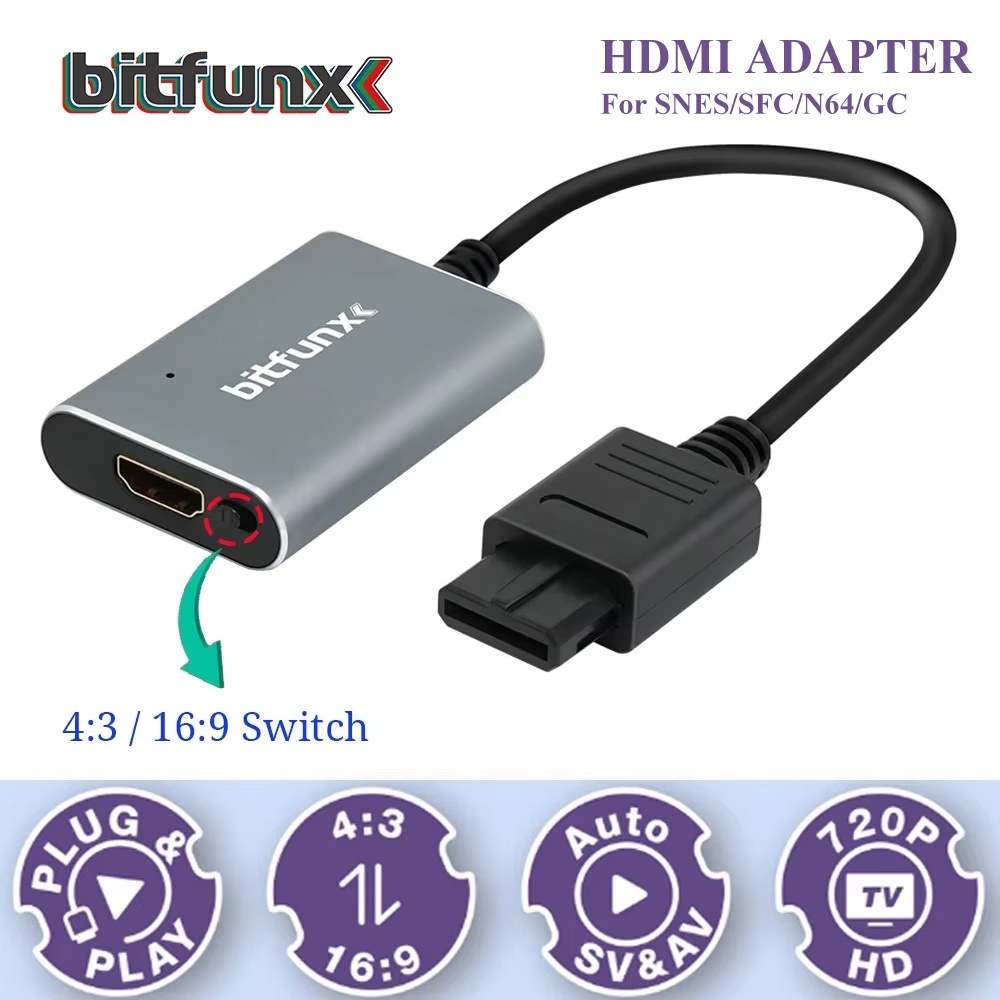 Bitfunx 720P Svideo/AV naar HD - Retro Gaming Arcade Console recensie en prijs