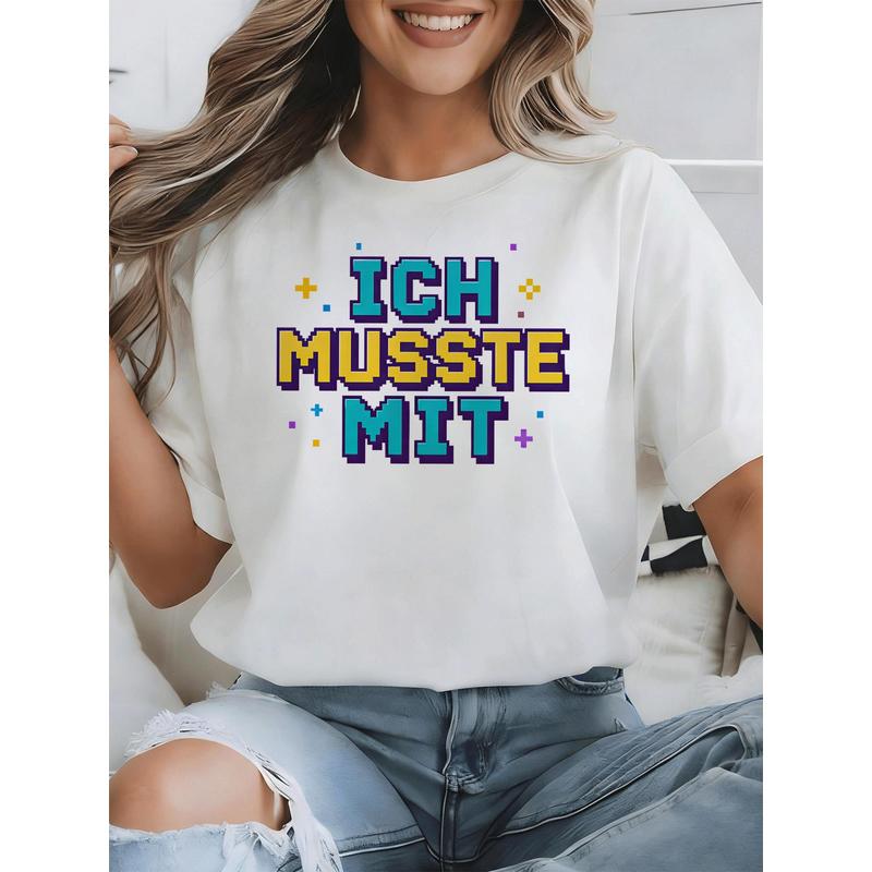 Ik moest met Duits meme T-shir - Retro Gaming Fonts recensie en prijs