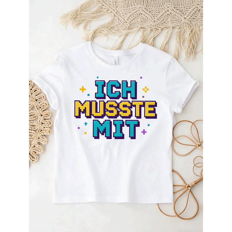Ik moest met Duits meme T-shir - Retro Gaming Fonts recensie en prijs