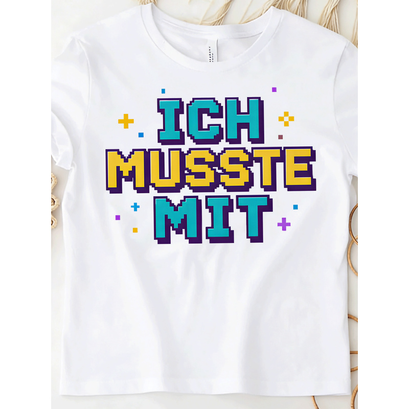 Ik moest met Duits meme T-shir - Retro Gaming Fonts recensie en prijs