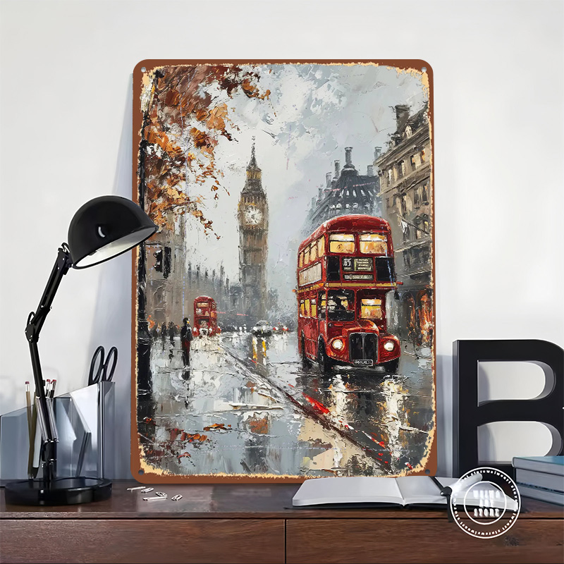 London Bus Charm Metal Poster  - Retro Gaming In London recensie en prijs
