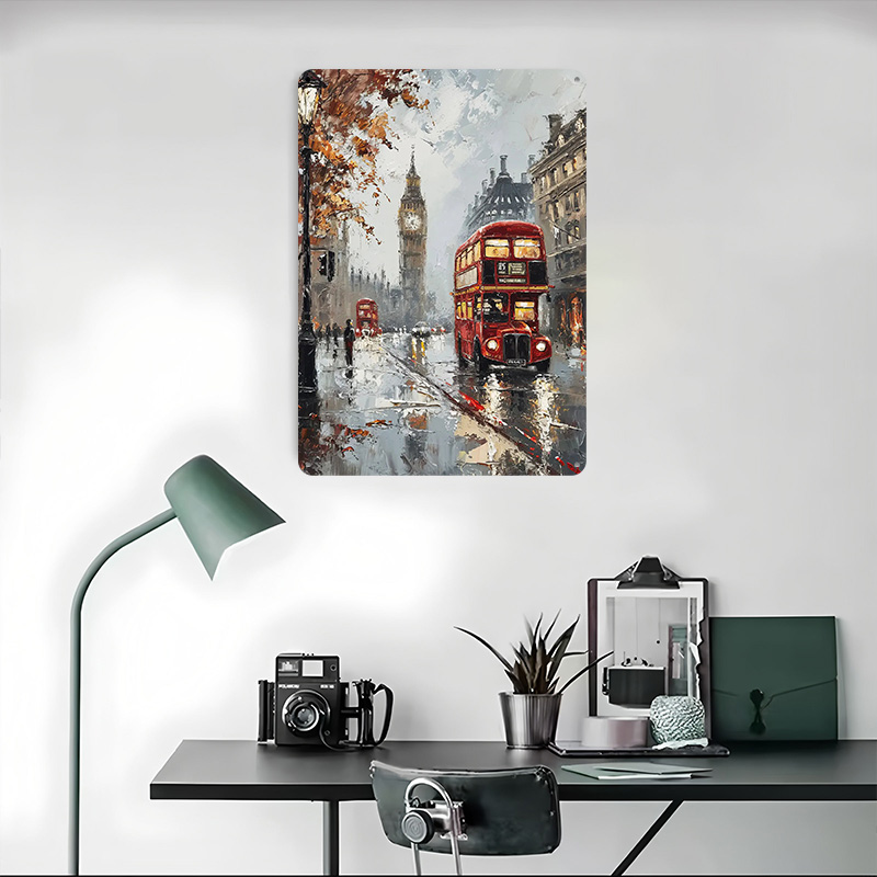 London Bus Charm Metal Poster  - Retro Gaming In London recensie en prijs